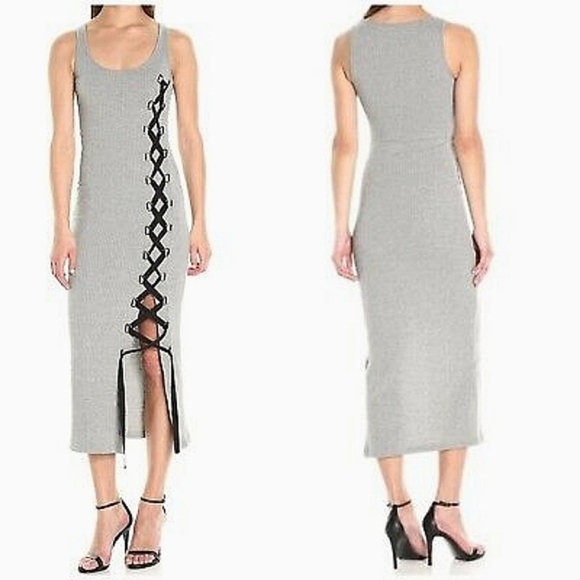 COPY - French Connection  Ribbed Lace Up Side Dress‎ - Picture 3 of 9